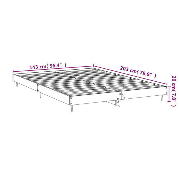 vidaXL Bed Frame Black 140x200 cm Engineered Wood