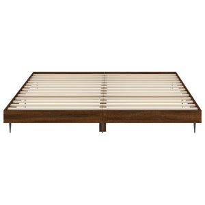 vidaXL Bed Frame Without Mattress Brown Oak 120x200 cm Engineered Wood