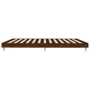 vidaXL Bed Frame Without Mattress Brown Oak 120x200 cm Engineered Wood