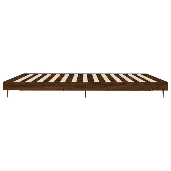 vidaXL Bed Frame Without Mattress Brown Oak 120x200 cm Engineered Wood
