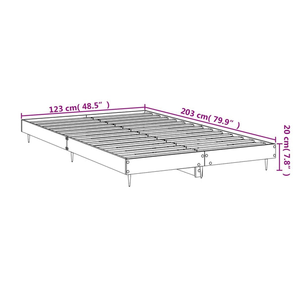 vidaXL Bed Frame Without Mattress Brown Oak 120x200 cm Engineered Wood