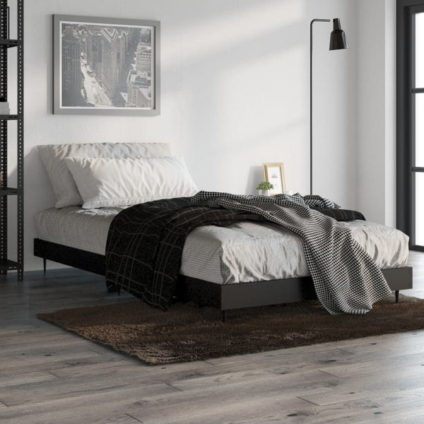 vidaXL Bed Frame Black 90x200 cm Engineered Wood