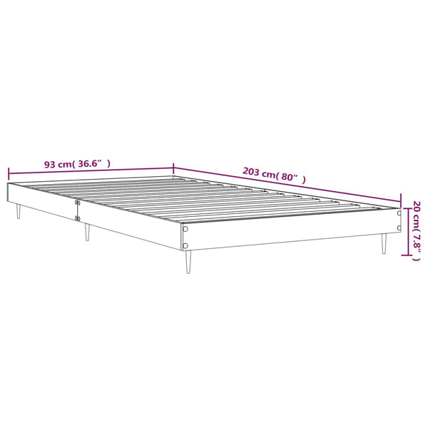 vidaXL Bed Frame Black 90x200 cm Engineered Wood