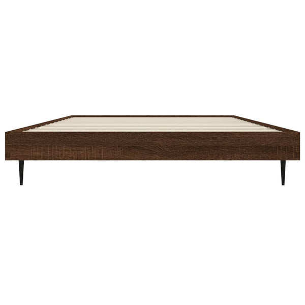 vidaXL Bed Frame without Mattress Brown Oak 90x200 cm Engineered Wood