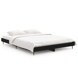 vidaXL Bed Frame Black 140x190 cm Engineered Wood