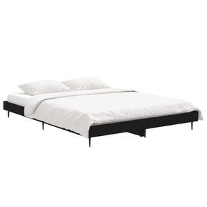 vidaXL Bed Frame Black 140x190 cm Engineered Wood