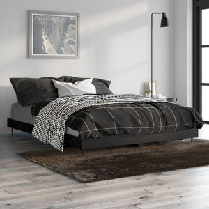 vidaXL Bed Frame Black 140x190 cm Engineered Wood