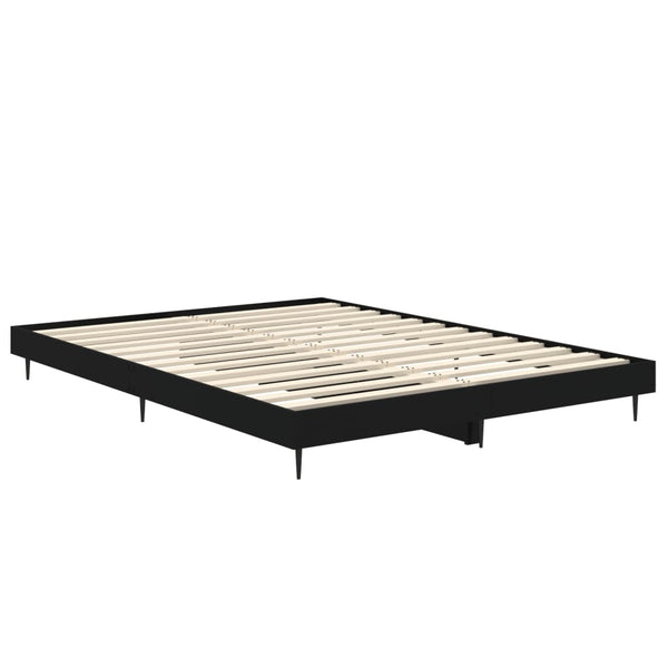vidaXL Bed Frame Black 140x190 cm Engineered Wood