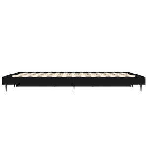 vidaXL Bed Frame Black 140x190 cm Engineered Wood