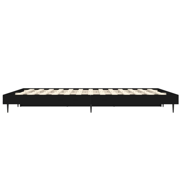 vidaXL Bed Frame Black 140x190 cm Engineered Wood