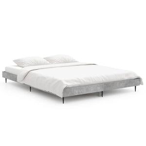 vidaXL Bed Frame Concrete Grey 140x190 cm Engineered Wood