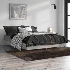 vidaXL Bed Frame Concrete Grey 140x190 cm Engineered Wood