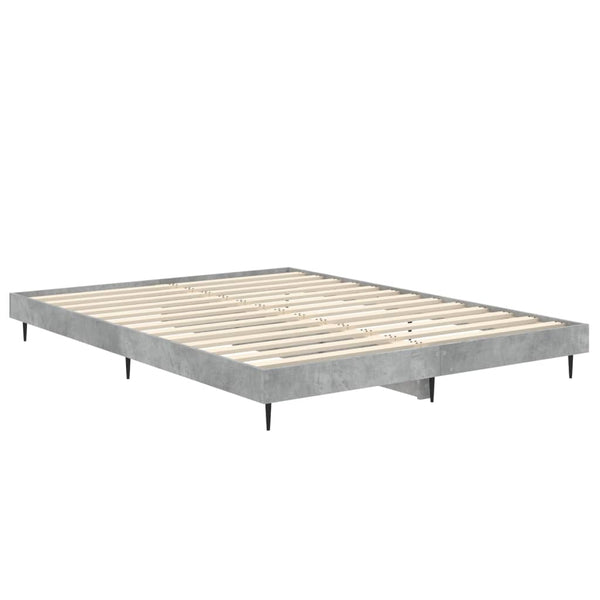 vidaXL Bed Frame Concrete Grey 140x190 cm Engineered Wood