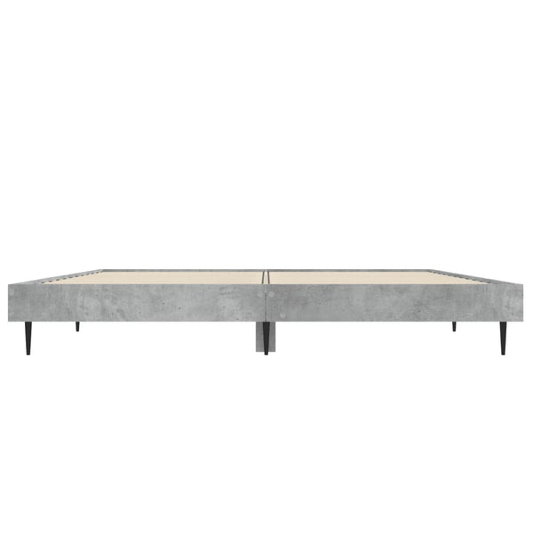 vidaXL Bed Frame Concrete Grey 140x190 cm Engineered Wood