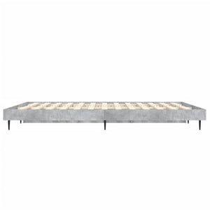 vidaXL Bed Frame Concrete Grey 140x190 cm Engineered Wood