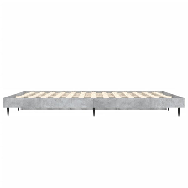 vidaXL Bed Frame Concrete Grey 140x190 cm Engineered Wood