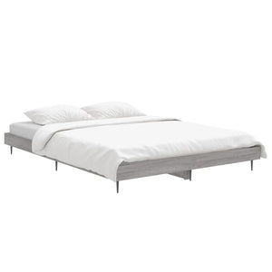 vidaXL Bed Frame Grey Sonoma 140x190 cm Engineered Wood