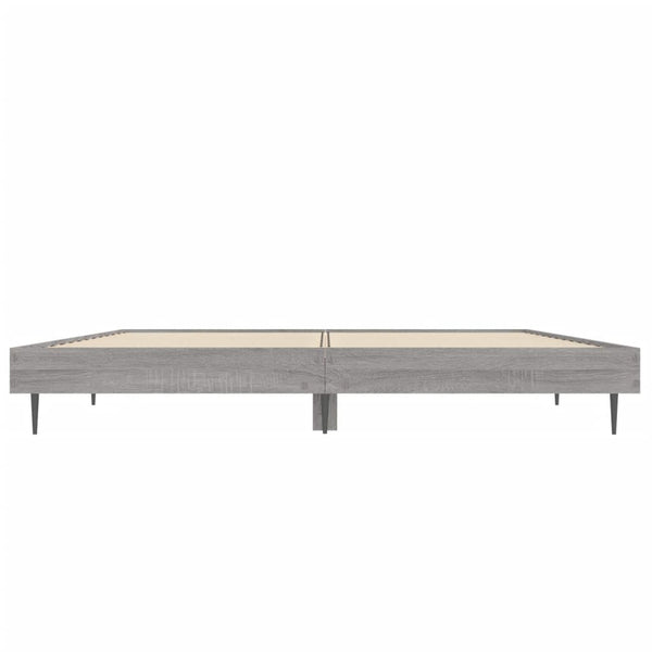 vidaXL Bed Frame Grey Sonoma 140x190 cm Engineered Wood