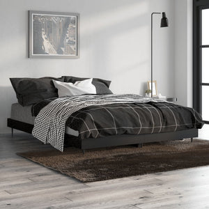 vidaXL Bed Frame Black 135x190 cm Engineered Wood