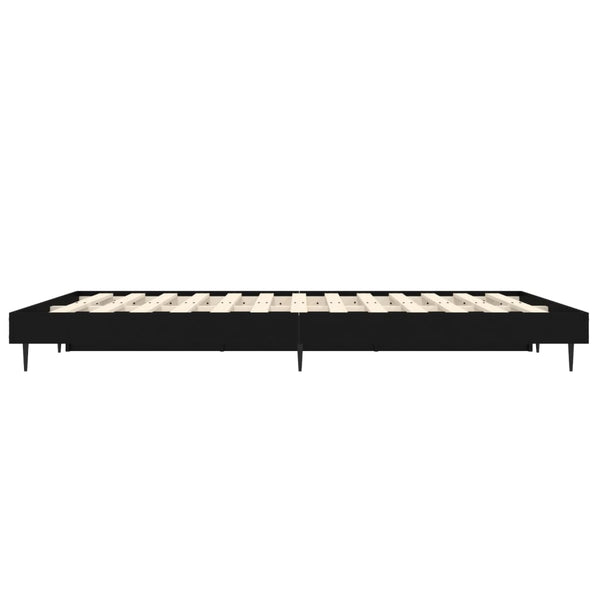 vidaXL Bed Frame Black 135x190 cm Engineered Wood