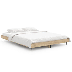 vidaXL Bed Frame Sonoma Oak 135x190 cm Engineered Wood