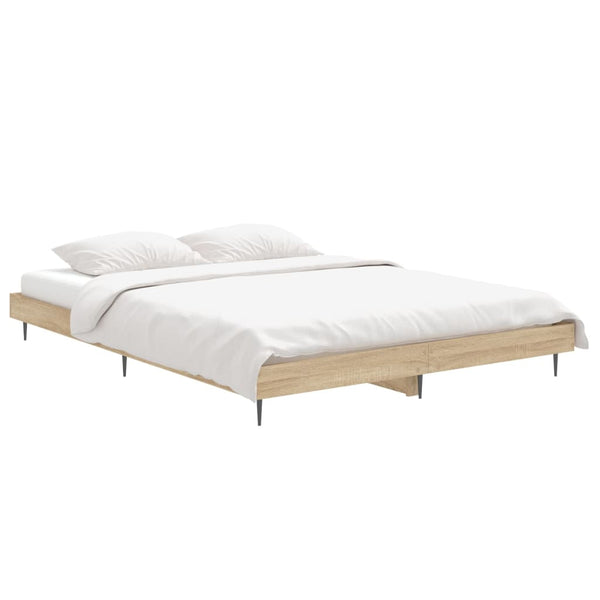 vidaXL Bed Frame Sonoma Oak 135x190 cm Engineered Wood
