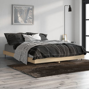 vidaXL Bed Frame Sonoma Oak 135x190 cm Engineered Wood