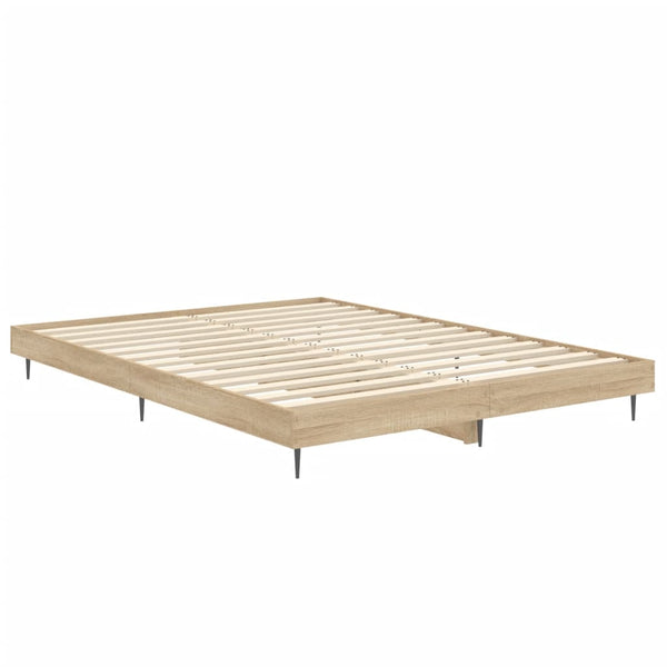 vidaXL Bed Frame Sonoma Oak 135x190 cm Engineered Wood