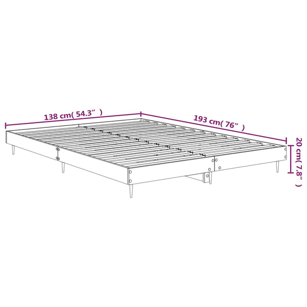 vidaXL Bed Frame Sonoma Oak 135x190 cm Engineered Wood