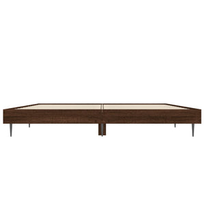vidaXL Bed Frame Brown Oak Look 135x190 cm Engineered Wood