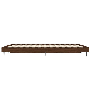 vidaXL Bed Frame Brown Oak Look 135x190 cm Engineered Wood
