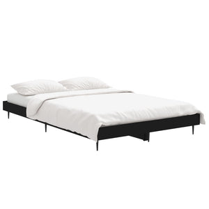 vidaXL Bed Frame Black 120x190 cm Engineered Wood