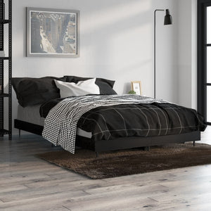 vidaXL Bed Frame Black 120x190 cm Engineered Wood
