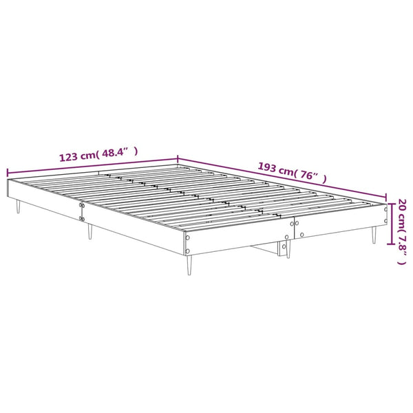 vidaXL Bed Frame Black 120x190 cm Engineered Wood