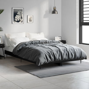 vidaXL Bed Frame Black 120x190 cm Engineered Wood