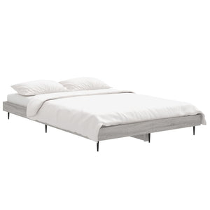 vidaXL Bed Frame Grey Sonoma 120x190 cm Engineered Wood