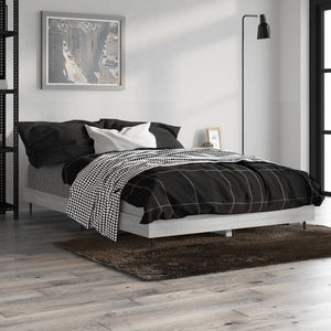 vidaXL Bed Frame Grey Sonoma 120x190 cm Engineered Wood