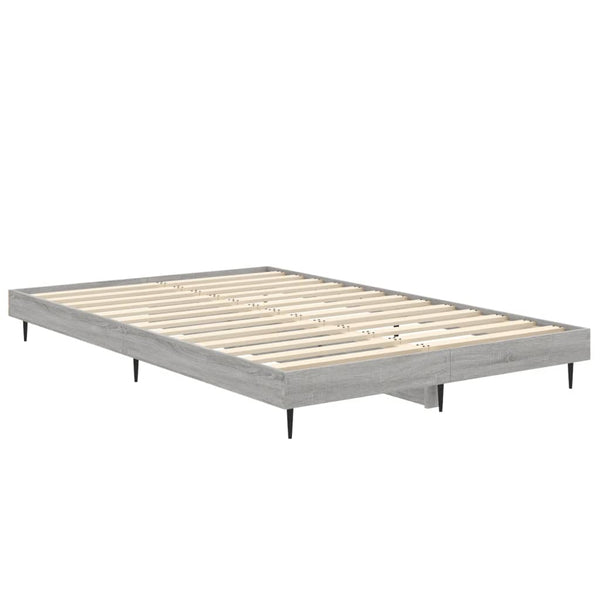 vidaXL Bed Frame Grey Sonoma 120x190 cm Engineered Wood
