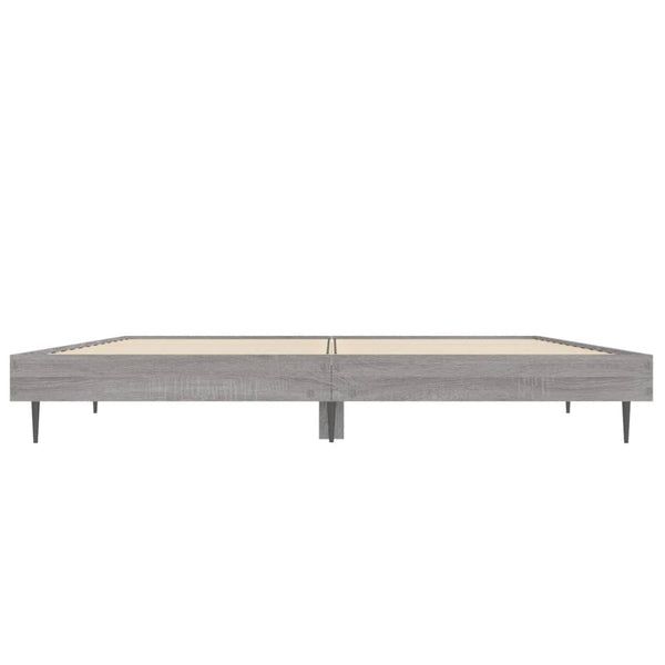 vidaXL Bed Frame Grey Sonoma 120x190 cm Engineered Wood