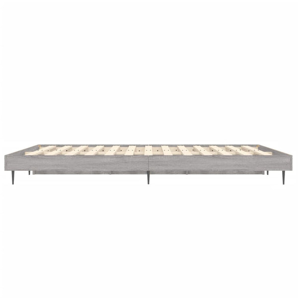 vidaXL Bed Frame Grey Sonoma 120x190 cm Engineered Wood