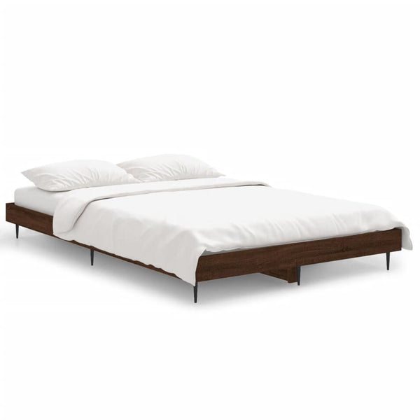 vidaXL Bed Frame Without Mattress Brown Oak 120x190 cm Engineered Wood
