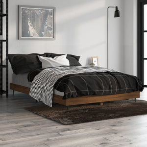 vidaXL Bed Frame Without Mattress Brown Oak 120x190 cm Engineered Wood