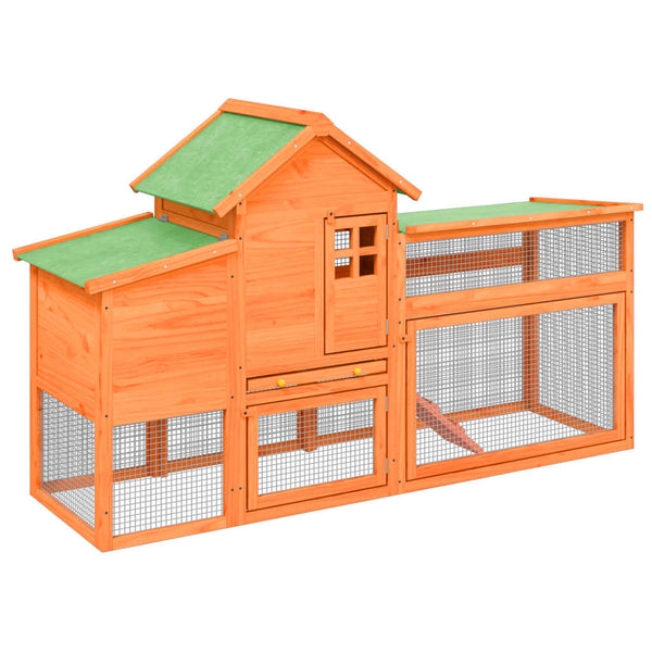 vidaXL Chicken Coop Brown 186.5x58.5x113 cm Solid Pine Wood