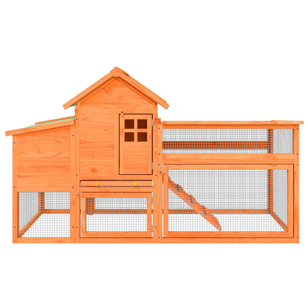 vidaXL Chicken Coop Brown 186.5x58.5x113 cm Solid Pine Wood