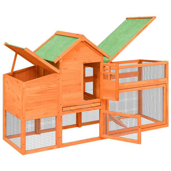 vidaXL Chicken Coop Brown 186.5x58.5x113 cm Solid Pine Wood