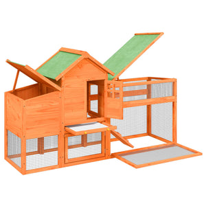 vidaXL Chicken Coop Brown 186.5x58.5x113 cm Solid Pine Wood