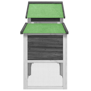 vidaXL Chicken Coop Grey 186.5x58.5x113 cm Solid Pine Wood