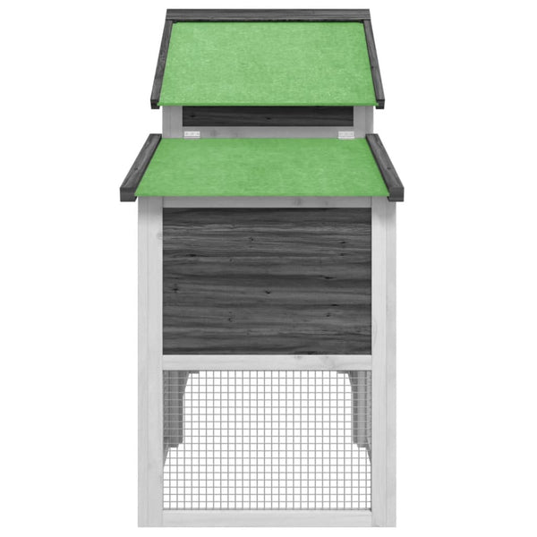 vidaXL Chicken Coop Grey 186.5x58.5x113 cm Solid Pine Wood