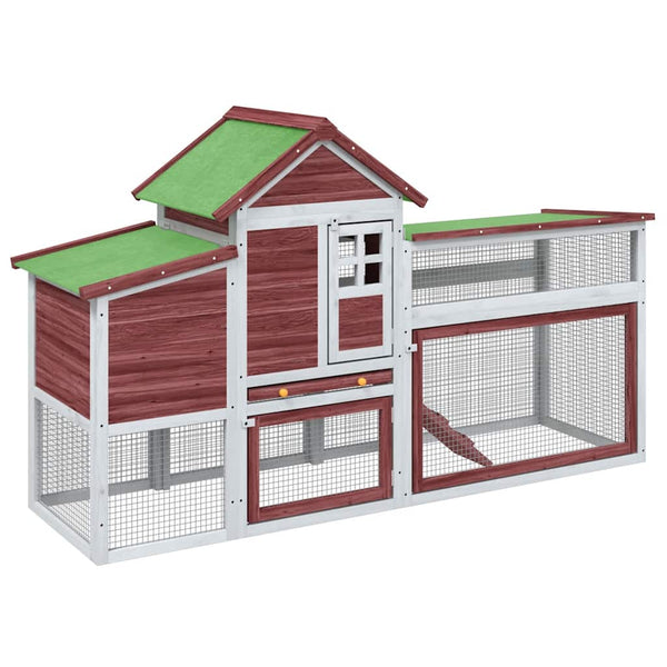 vidaXL Chicken Coop Mocha 186.5x58.5x113 cm Solid Pine Wood