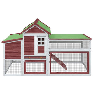 vidaXL Chicken Coop Mocha 186.5x58.5x113 cm Solid Pine Wood
